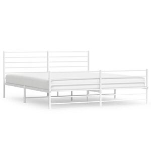 vidaXL Estructura cama sin colch&oacute;n con estribo metal blanco 180x200 cm