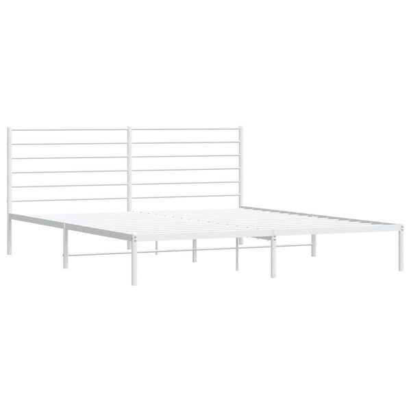 vidaXL Estructura cama sin colchón con cabecero metal blanco 183x213cm