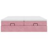 vidaXL Estructura de cama otomana colchones terciopelo rosa 160x200cm