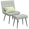 vidaXL Sillón de relax con reposapiés terciopelo gris claro