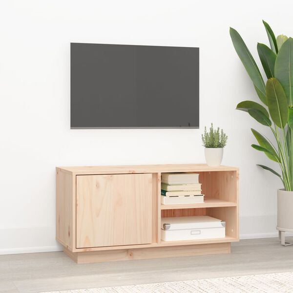 vidaXL Mueble de TV de madera maciza de pino 80x35x40,5 cm
