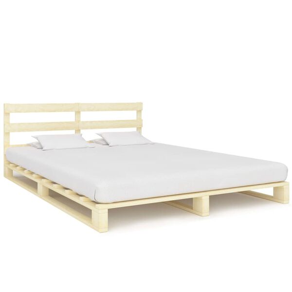 vidaXL Estructura cama palets sin colch&oacute;n madera maciza pino 200x200cm