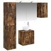 vidaXL Juego de Muebles de Ba&ntilde;o 5 pcs Roble Ahumado 50 x 14,5 x 70 cm