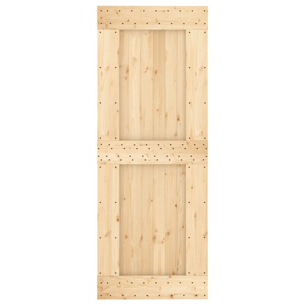 vidaXL Puerta corredera con herrajes madera maciza de pino 80x210 cm
