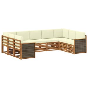 vidaXL Conjunto de Sof&aacute; Seccional con coj&iacute;n 7 pcs Natural y Crema