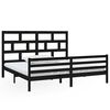 vidaXL Estructura de cama de madera maciza de pino negra 200x200 cm
