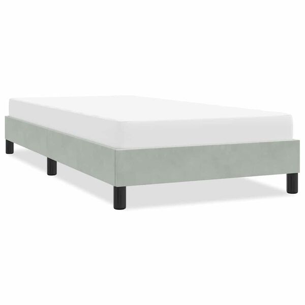vidaXL Estructura de cama sin colchón terciopelo gris claro 100x210 cm