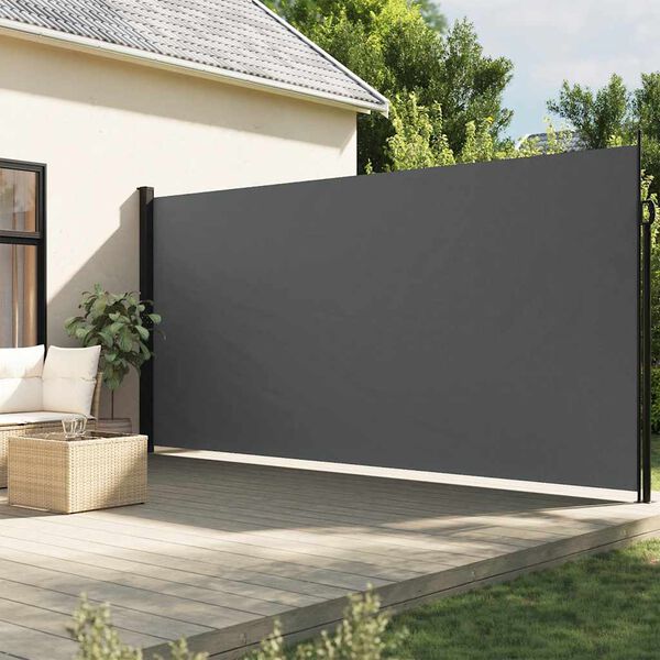 vidaXL Toldo lateral retráctil gris antracita 200x600 cm
