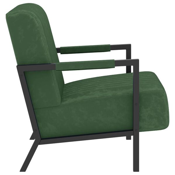 vidaXL Sill&oacute;n de terciopelo verde oscuro