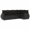 vidaXL Set de muebles de jard&iacute;n 5 pzas y cojines rat&aacute;n sint&eacute;tico negro