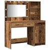 vidaXL Mesa Tocador con caj&oacute;n 2 pcs Marr&oacute;n Madera de ingenier&iacute;a
