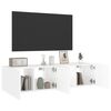 vidaXL Muebles de TV de pared con luces LED 2 uds blanco 60x35x31 cm