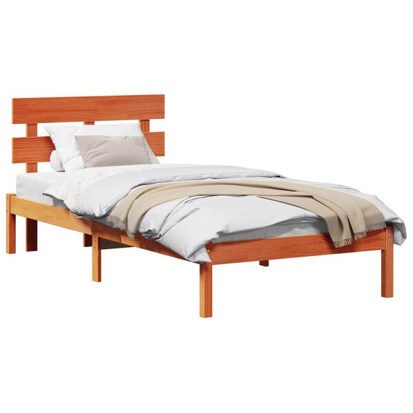 vidaXL Estructura de cama Marrón 80 x 200 cm Madera maciza de Pino