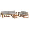 vidaXL Conjunto de sof&aacute;s de exterior 8 pcs Gris Natural y Claro