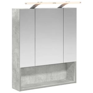 vidaXL Armario con espejo de ba&ntilde;o Gris Concreto 60 x 14.5 x 70 cm