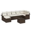 vidaXL Conjunto de sof&aacute; de jard&iacute;n 8 uds. Marr&oacute;n rat&aacute;n sint&eacute;tico