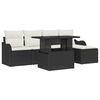 vidaXL Conjunto de sof&aacute;s de jard&iacute;n 6 pcs Negro Rat&aacute;n sint&eacute;tico
