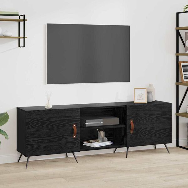 vidaXL Gabinete de TV Roble negro 150 x 30 x 50 cm