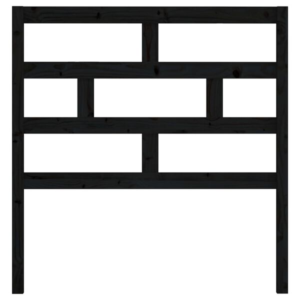vidaXL Cabecero de cama madera maciza de pino negro 96x4x100 cm