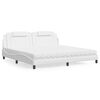 vidaXL Cama Viana con colch&oacute;n cuero sint&eacute;tico blanco 200x200 cm