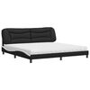 vidaXL Cama con colch&oacute;n Hvar cuero sint&eacute;tico negro y blanco 200x200 cm