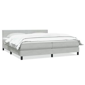 vidaXL Cama box spring con colchón terciopelo gris claro 180x220 cm