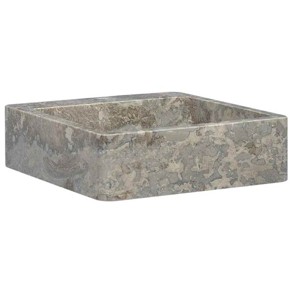 vidaXL Lavabo de m&aacute;rmol gris 40x40x12 cm