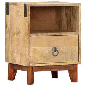 vidaXL Mesita de noche madera maciza de mango rugosa 40x30x52 cm