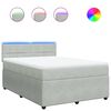 vidaXL Cama box spring con colch&oacute;n terciopelo gris claro 140x190 cm