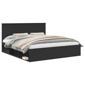 vidaXL Estructura de cama Negro 180 x 200 cm Madera de pino macizo
