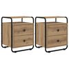 vidaXL Mesa de noche 2 uds. Roble artisan Madera de ingenier&iacute;a