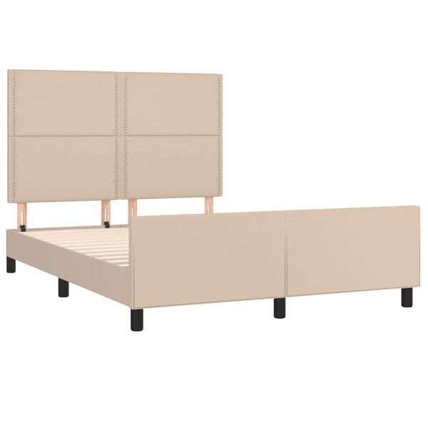 vidaXL Estructura cama sin colch&oacute;n cuero sint&eacute;tico capuchino 140x200cm