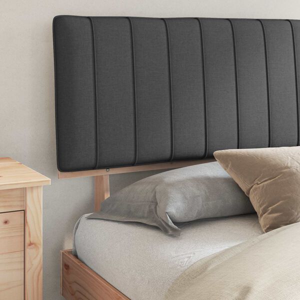 vidaXL Estructura de Cama con Cabecera Tapizada Gris oscuro