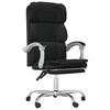 vidaXL Silla de oficina reclinable negra piel sint&eacute;tica