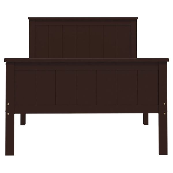 vidaXL Estructura cama sin colch&oacute;n madera pino marr&oacute;n oscuro 100x200cm