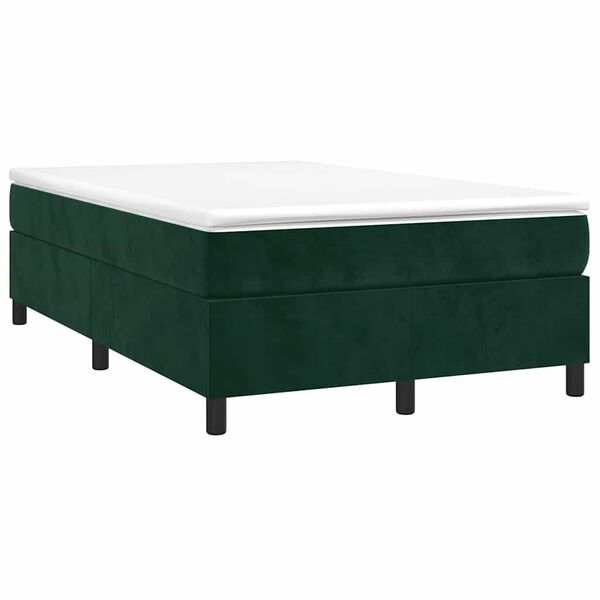 vidaXL Estructura Estructura de cama con somier terciopelo verde oscuro 120x200 cm