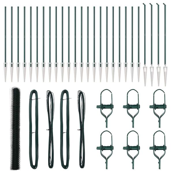 vidaXL Poste de Valla Verde 50 x 1,5 m (malla de 36 mm) Acero y PVC