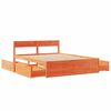 vidaXL Cama sin colch&oacute;n madera maciza de pino marr&oacute;n cera 160x200 cm