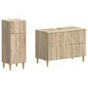 vidaXL Juego de gabinete de ba&ntilde;o de 2 piezas DELFT Roble Sonoma