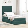 vidaXL Cama con almacenamiento y colch&oacute;n Verde oscuro 100 x 200 cm
