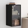 vidaXL Mueble de pared con puertas de vidrio negro 35x37x68,5 cm