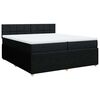 vidaXL Cama box spring con colch&oacute;n tela negro 200x200 cm