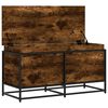 vidaXL Caja de almacenaje con tapa madera roble ahumado 100x40x51,5 cm
