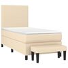 vidaXL Cama box spring con colch&oacute;n tela color crema 80x200 cm