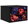 vidaXL Mesita de noche de pared KIEL Roble Negro 36 x 33 x 25 cm