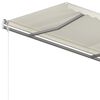 vidaXL Toldo manual retr&aacute;ctil con postes color crema 3x2,5 m