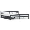 vidaXL Estructura de cama con 2 cajones pino gris oscuro 200x200 cm