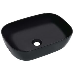 vidaXL Lavabo 45,5x32x13 cm cer&aacute;mica negro
