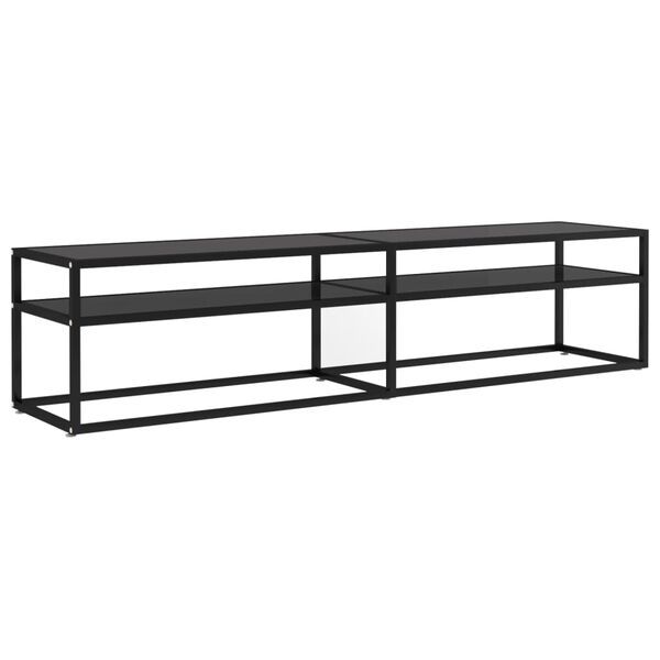 vidaXL Mueble para TV vidrio templado negro 180x40x40,5 cm