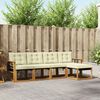 vidaXL Conjunto de sof&aacute;s de exterior con coj&iacute;n 5 pcs Natural y Crema